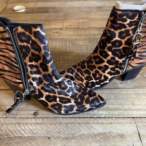 Aldo Leopard Print Ankle Booties